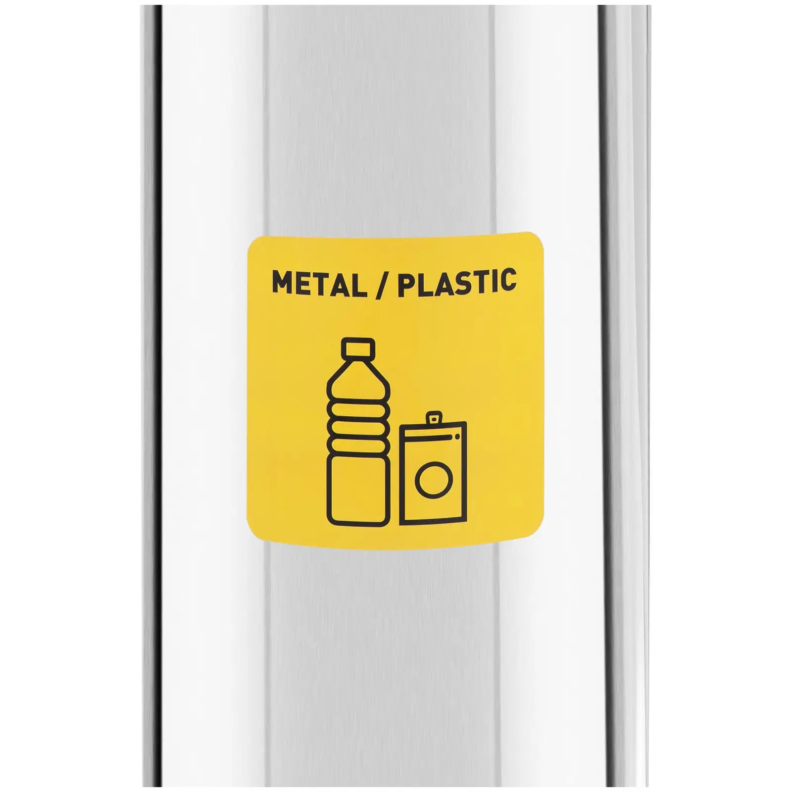 Waste Bin - 45 L - chrome - recyclable waste label