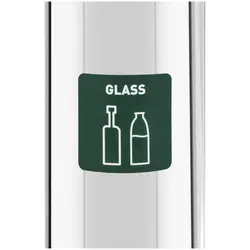 Waste Bin - 45 L - chrome - glass waste label
