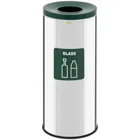 Cubo de basura - 45 L - color cromo - etiquetado para vidrio