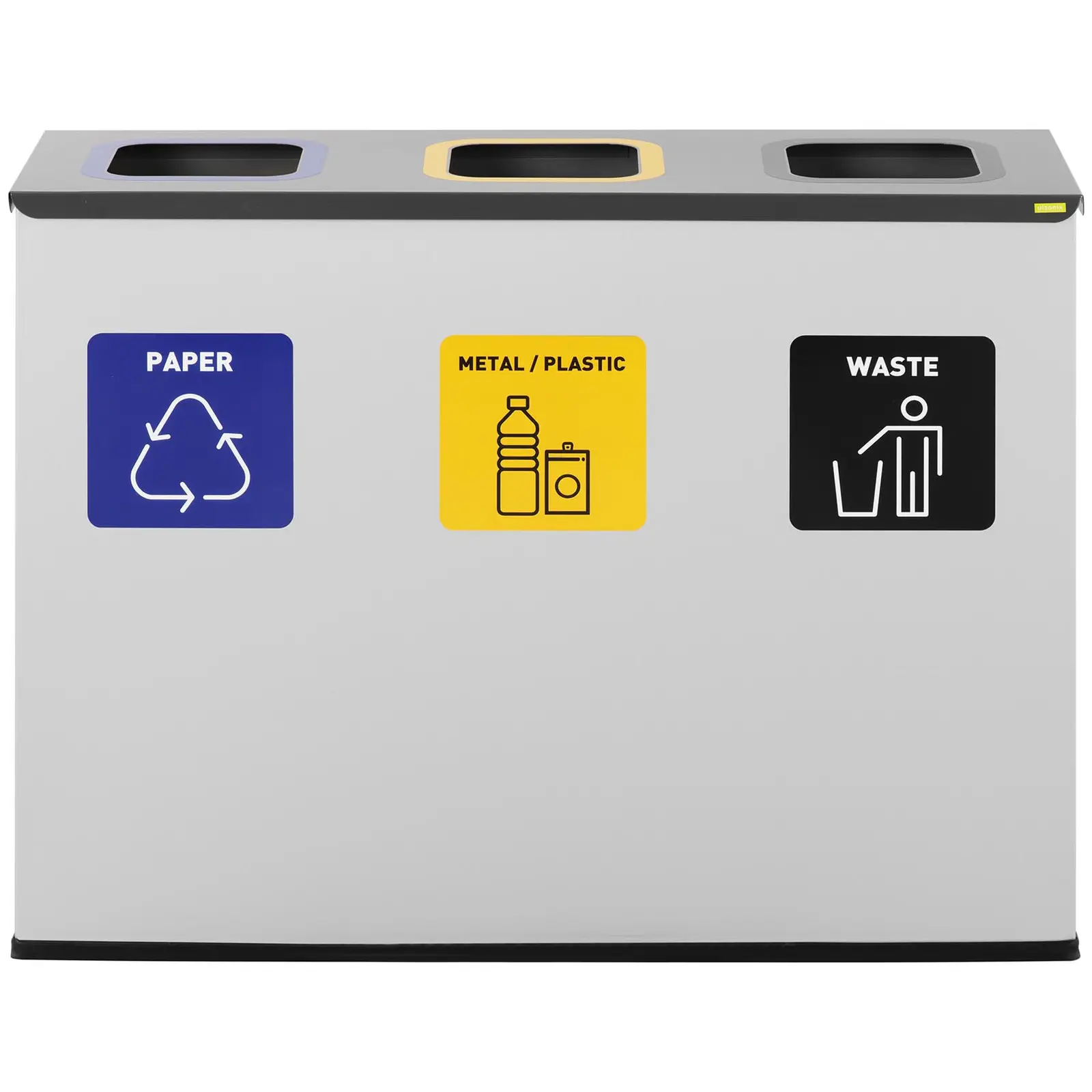 Poubelle rectangulaire - 180 l - Silver (Nombre de compartiments: 3)