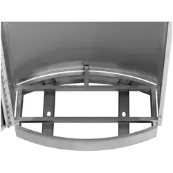 Rubbish Bin - with lid and door - Stainless Steel / Galvanised Steel - Silver