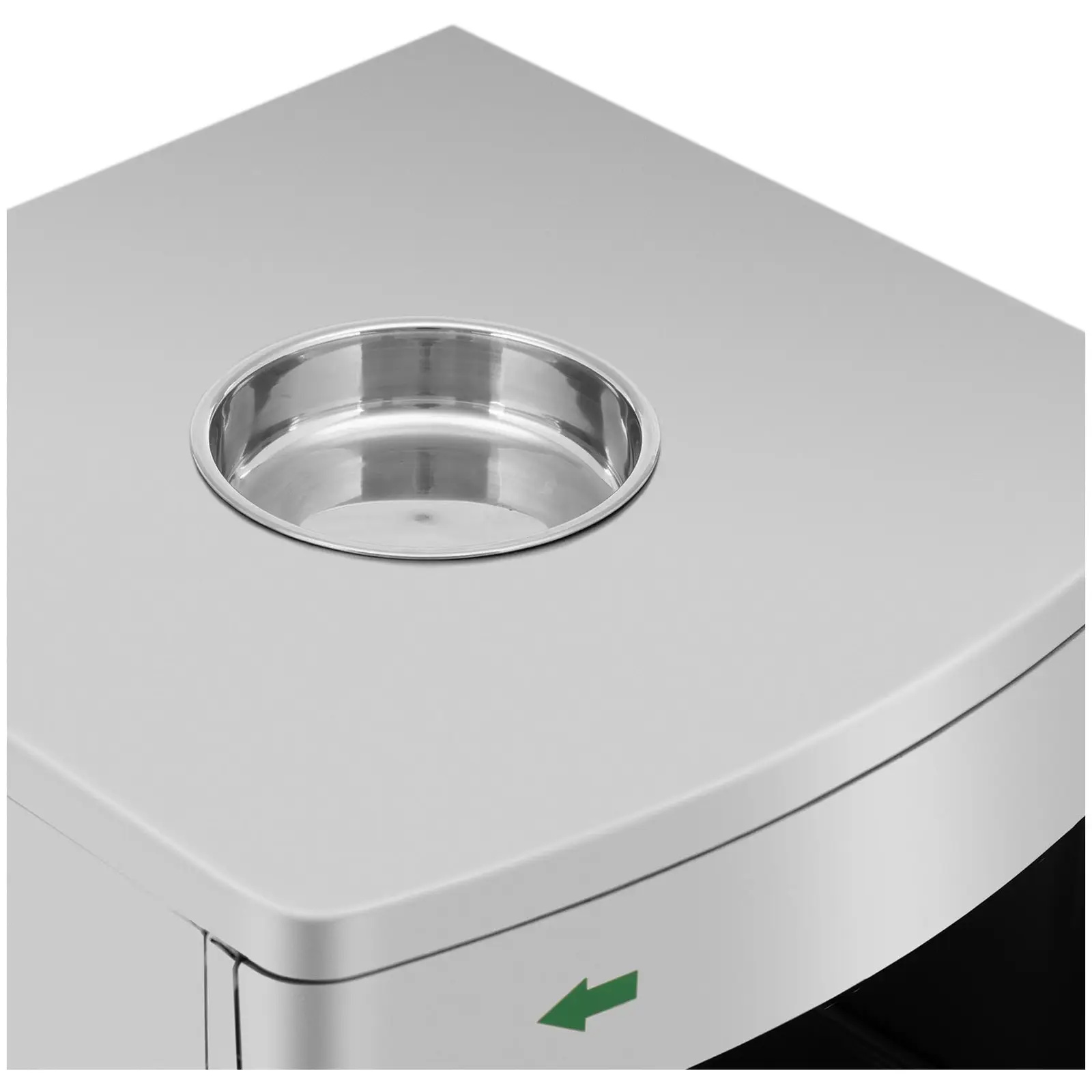 Poubelle extérieure - rectangulaire - avec cendrier - acier inoxydable / acier galvanisé - argent (Volume: 28.5 l)