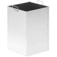 Rubbish Bin - rectangular - with ashtray - stainless steel / galvanised steel - silver