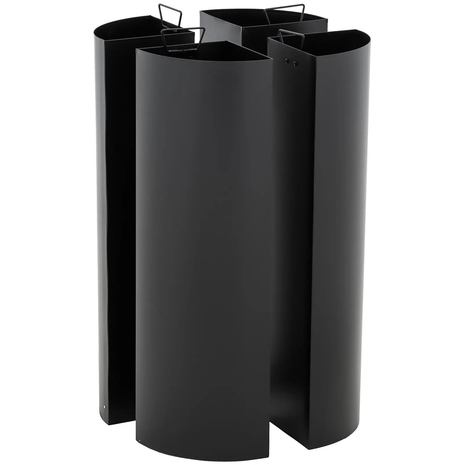 Poubelle tri inox - ronde - avec séparateur - acier inoxydable/plastique - argent/noir/bleu/rouge/jaune (Nombre de compartiments: 4)