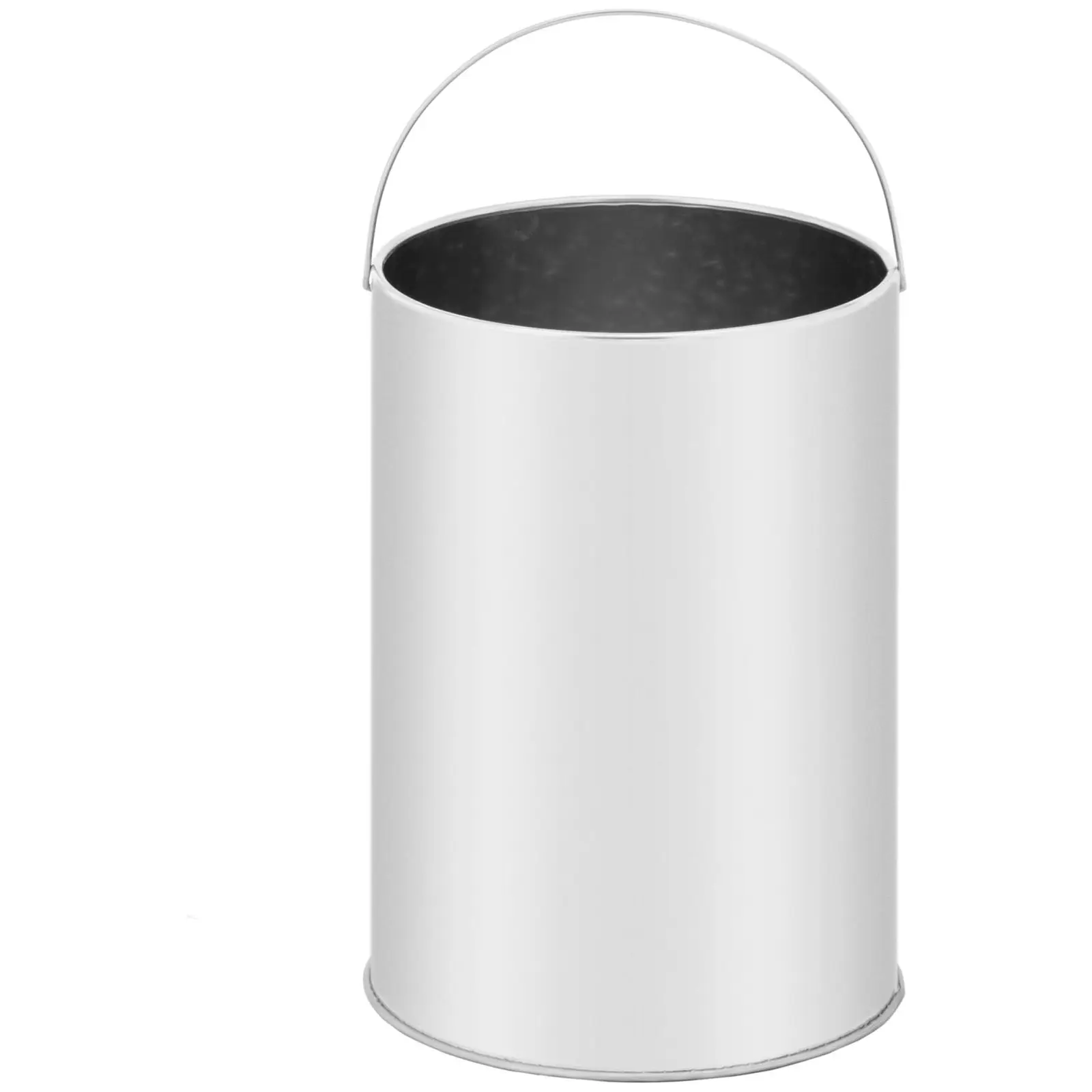 Кош за боклук - кръгъл - с пепелник - неръждаема стомана / поцинкована стомана - сребрист