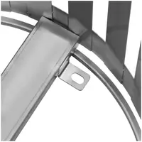 Papelera - redonda - abertura amplia - acero inoxidable / acero galvanizado - plateada