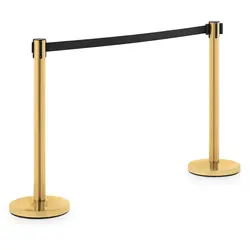 2 Barrier Stands met Band - 200 cm - goudkleurig