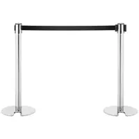 2 Barrier Stands - with strap - 200 cm - stainless steel - stand with notch