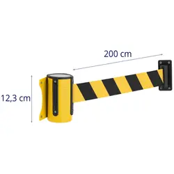 Soporte de pared para cinta de seguridad - amarillo/negro - 2 m