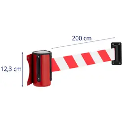 Väggbandskassett - röd/vit - 2 m