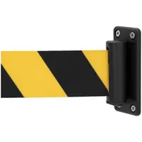 Plastová nástěnná kazeta s pásem - žlutá/černá - 2 m