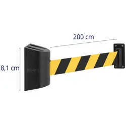 Barriera con montaggio a parete in plastica - Gialla, nera - 2 m