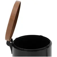 Pedal Bin - with imitation wooden lid - 20 l - black - coated steel