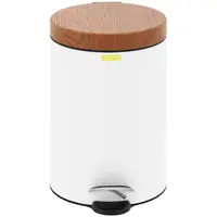 Pedal Bin - with imitation wooden lid - 3 l - white - coated steel