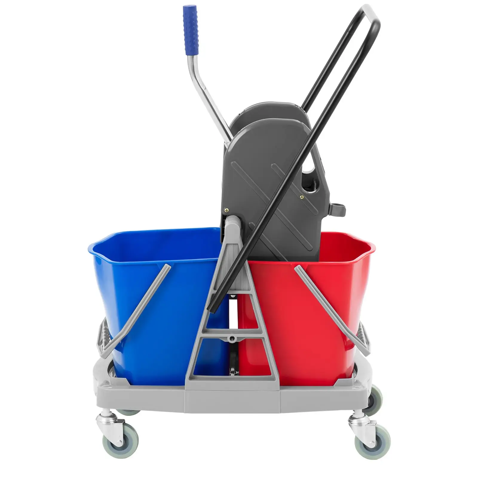 Secchio Per Mocio Professionale HOMCOM 36L Con Strizzatore Manuale E 2 Secchi - Carrello Con 4 Ruote Antitraccia, Arancione E Nero