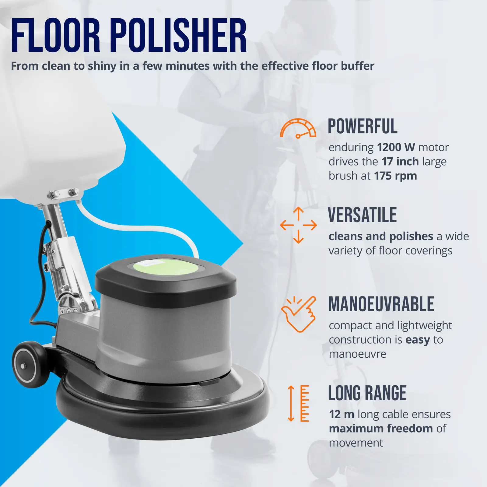 Factory second Floor Polisher - 17 inch - 5 l