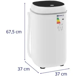 Portabel tvättmaskin - Halvautomatisk - Med centrifugering - 4.5 kg - 260 W