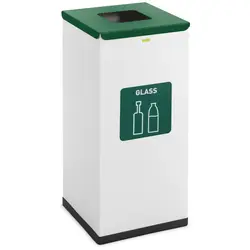 Caixote do lixo para reciclagem - 60 l - branco - vidro