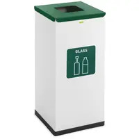 Caixote do lixo para reciclagem - 60 l - branco - vidro