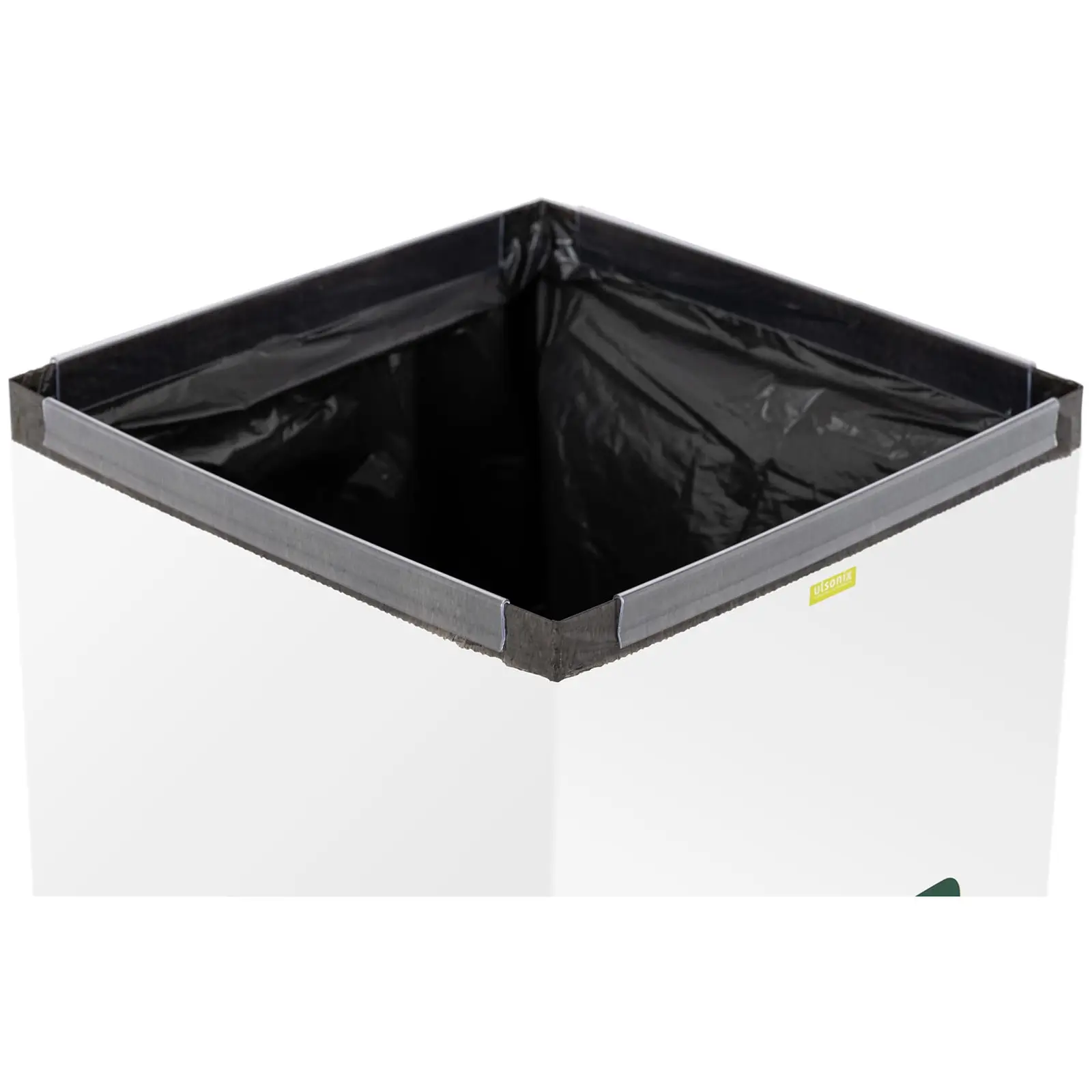 Caixote do lixo para reciclagem - 60 l - branco - vidro