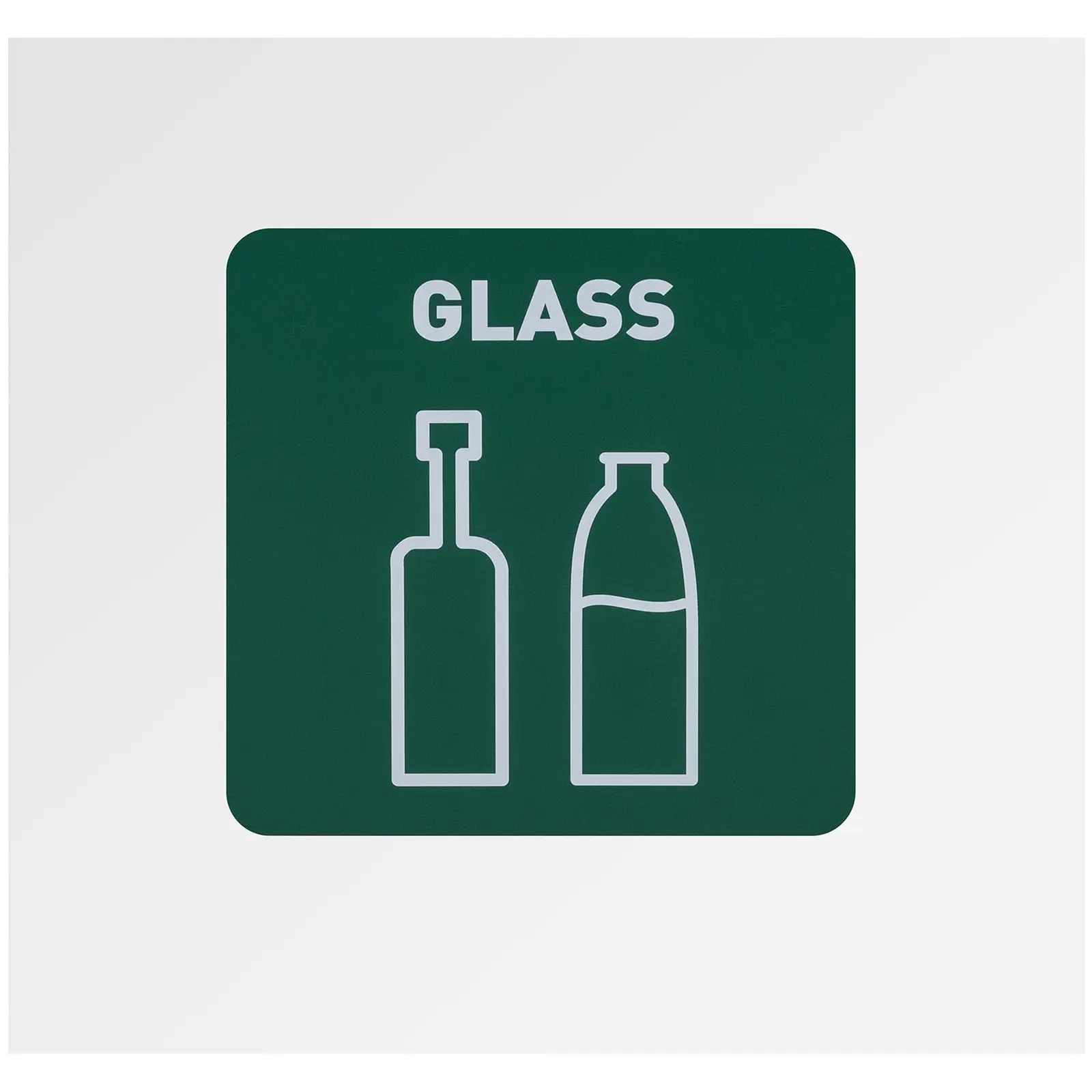 Abfalleimer - 60 L - weiß - Glas-Label