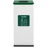 Cubo de basura -  L - blanco - etiqueta de vidrio