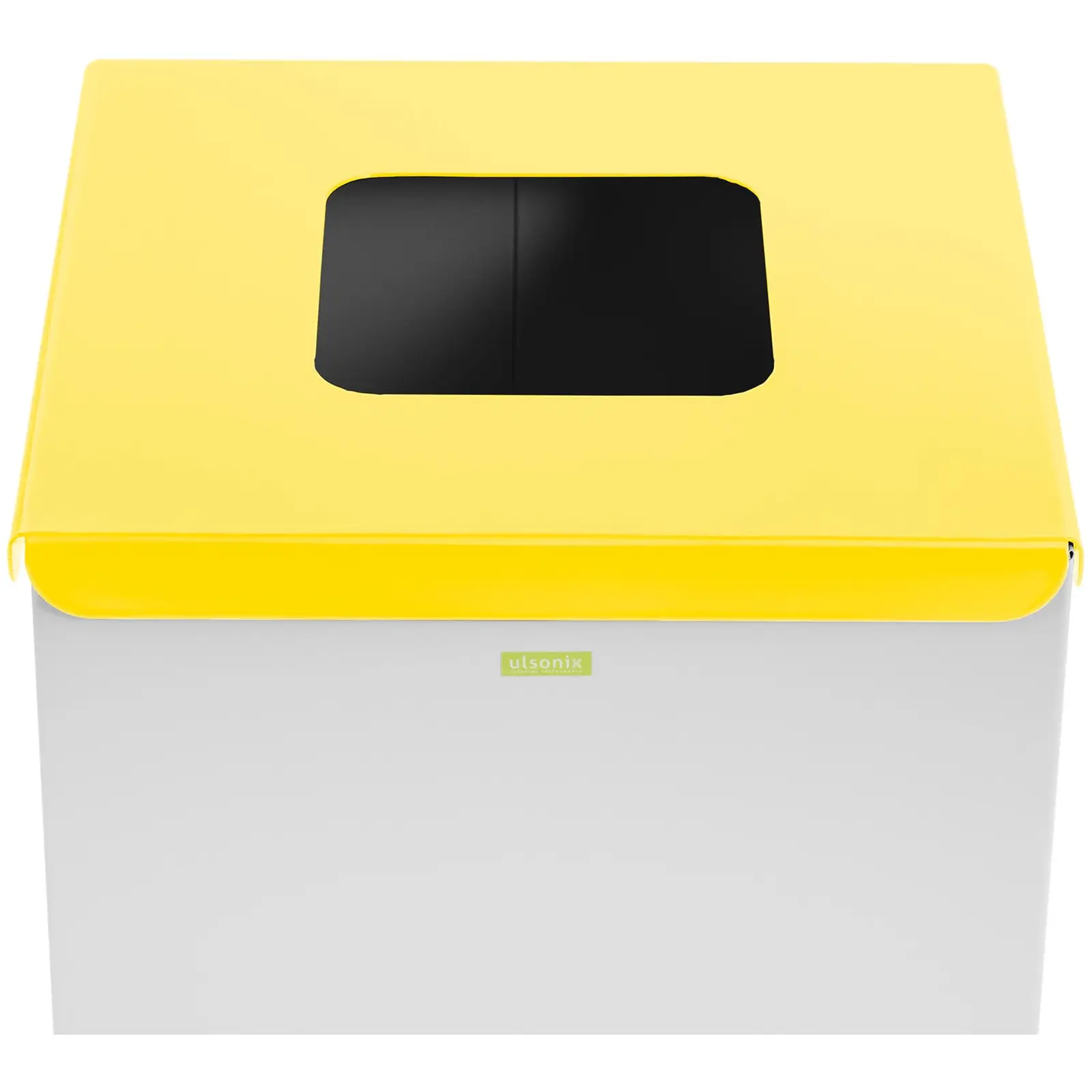 Poubelle De Tri Sélectif 60L Blanc - Pour Emballages Recyclables, En Acier Peint, Socle Caoutchouc, Design Moderne