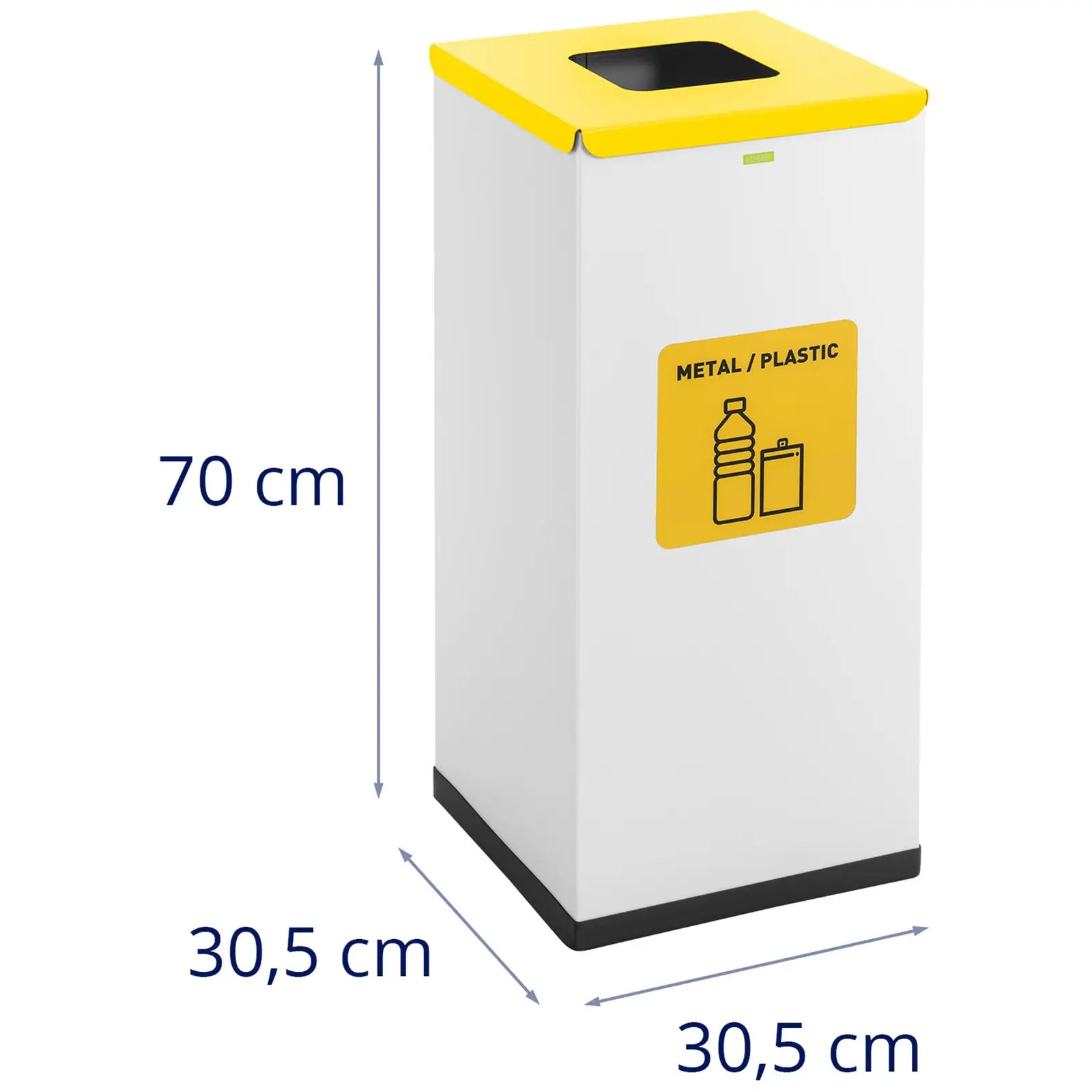 Cubo de basura - 60 L - blanco - etiqueta para residuos reciclables