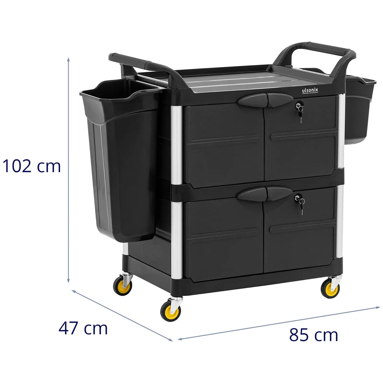 Cleaning Trolley - lockable - 150 kg - 3 shelves