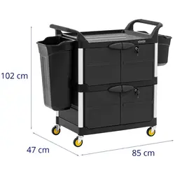 Upratovací vozík - uzamykateľný - 150 kg - 3 police