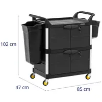 Úklidový vozík - uzamykatelný - 150 kg - 3 police