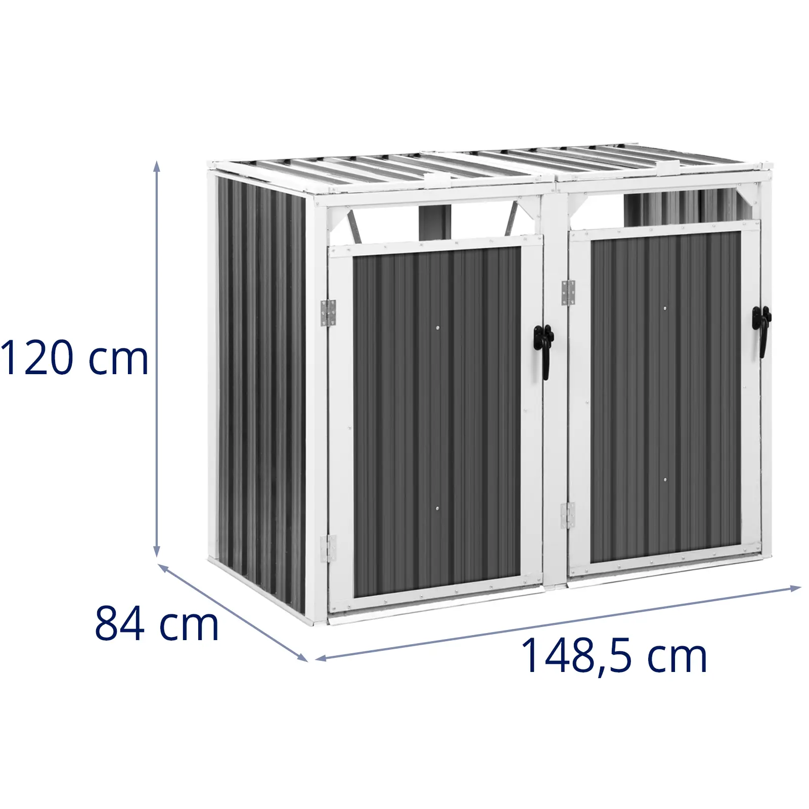 Cache-poubelle - 2 x 240 l - gris (Matériau(x): Acier galvanisé)