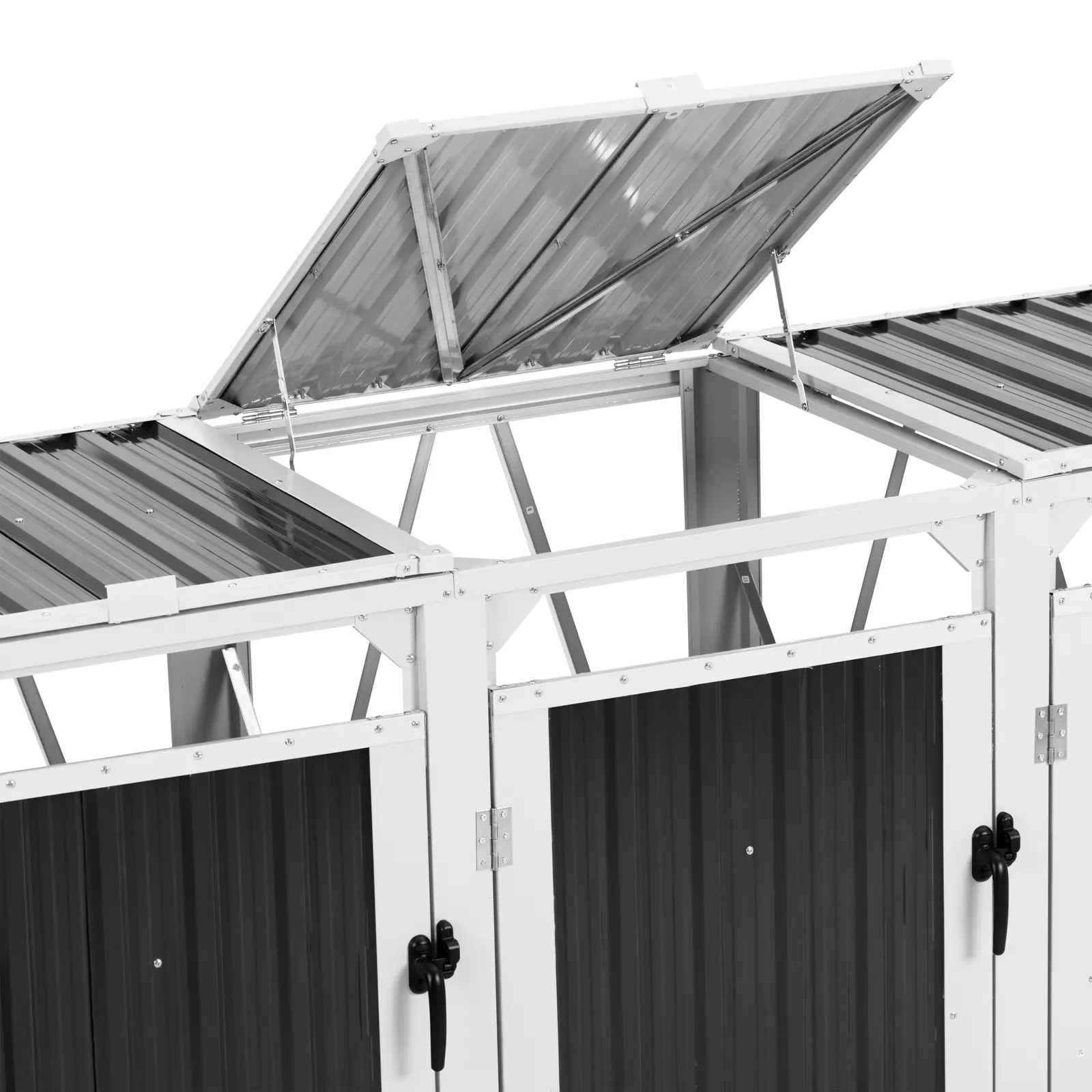 Box na popelnice - 3 x 240 l - šedá (Bezpečnostní zámek: Ano)