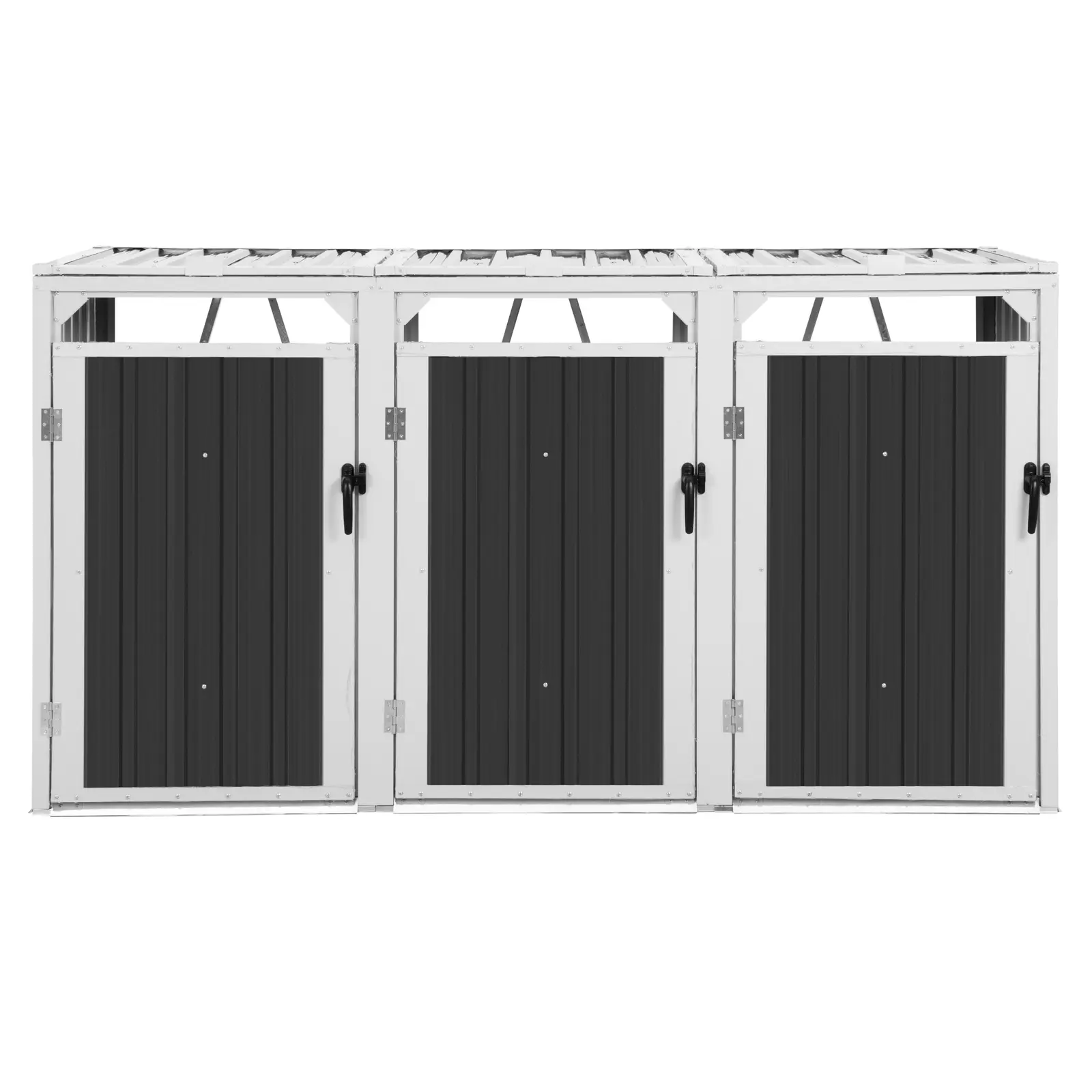 Box na popelnice - 3 x 240 l - šedá (Počet přihrádek: 3)