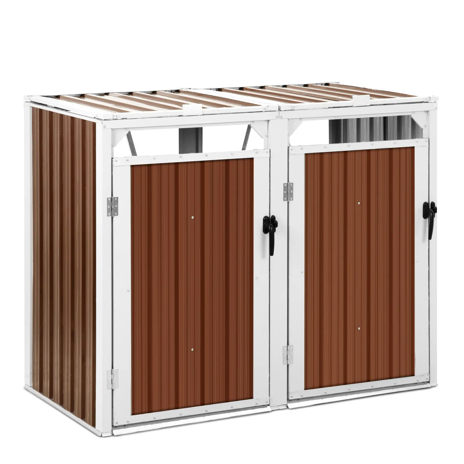 Mueble para cubos de basura - 2 x 240 L - marrón