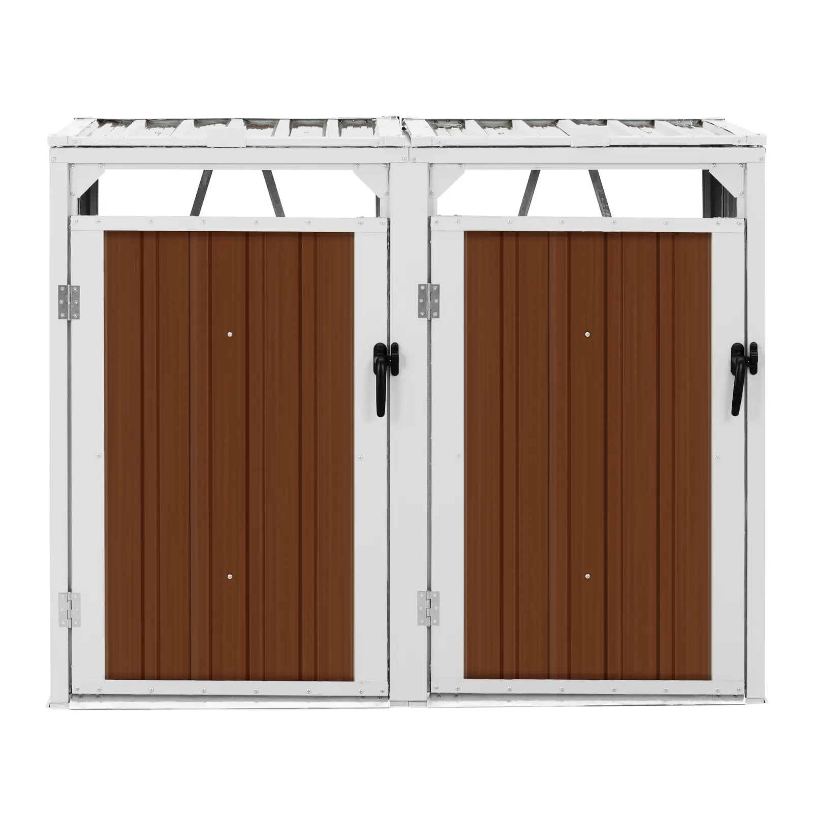 Skraldespandsskjuler 2 spande - 2 x 240 l - brun (Antal rum: 2)