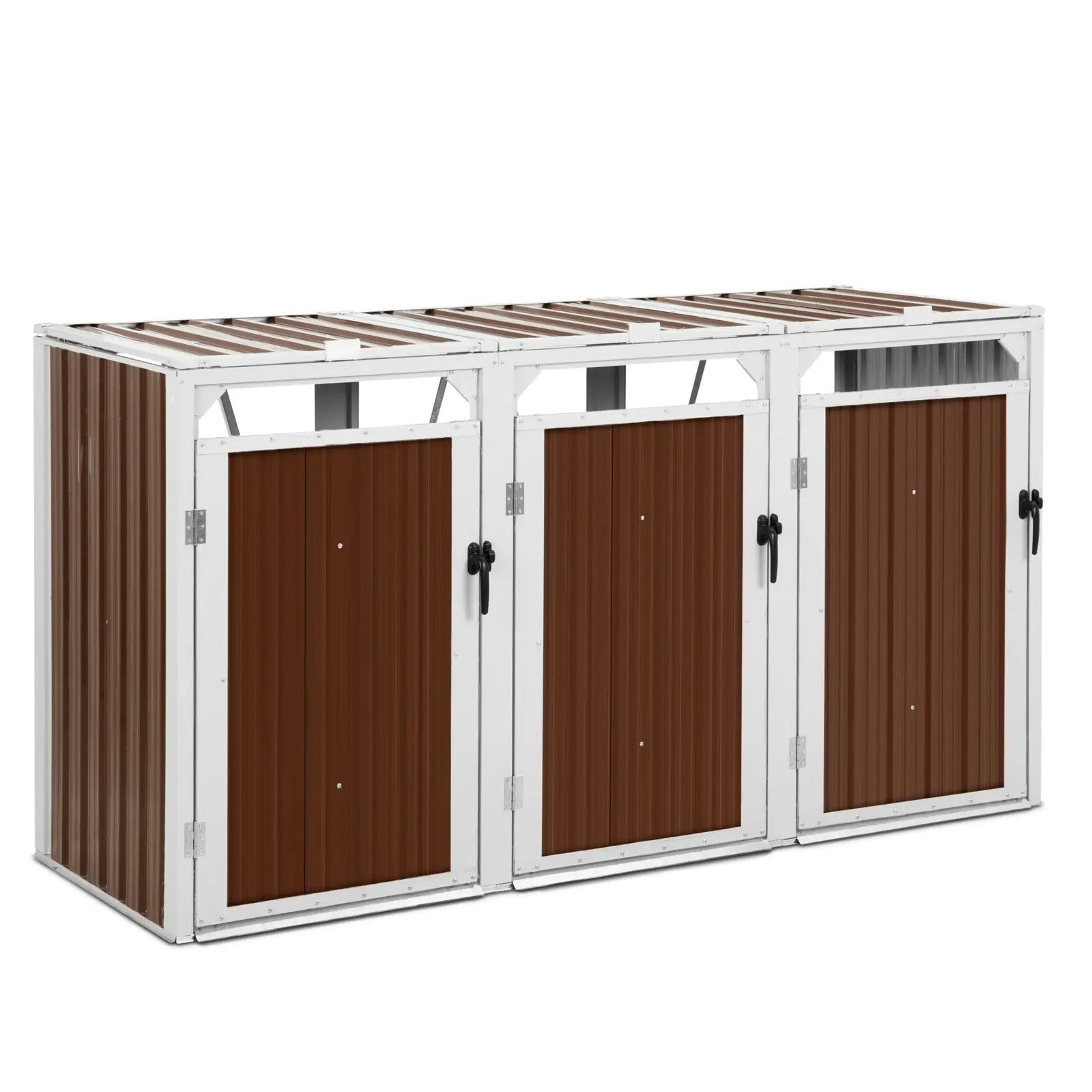 Mueble para cubos de basura - 3 x 240 L - marrón