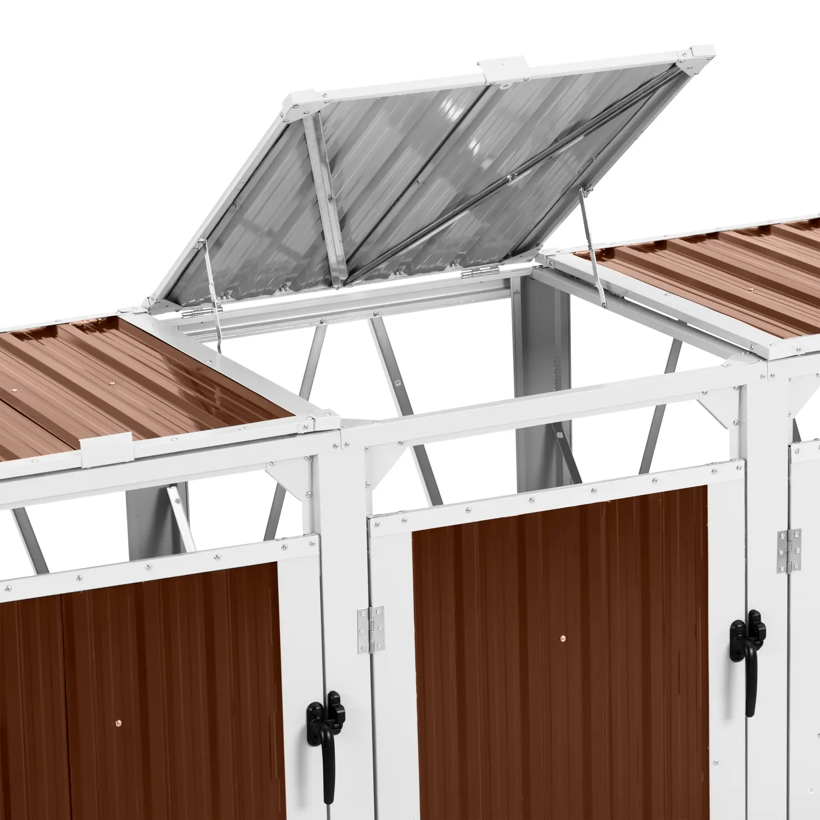 Box na popelnice - 3 x 240 l - hnědá (Bezpečnostní zámek: Ano)
