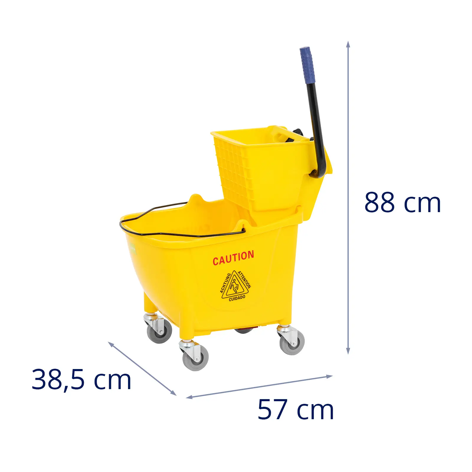 Úklidový vozík s lisem na mop - 32 l (Maximální rozměr hlavy [mm]: 130)