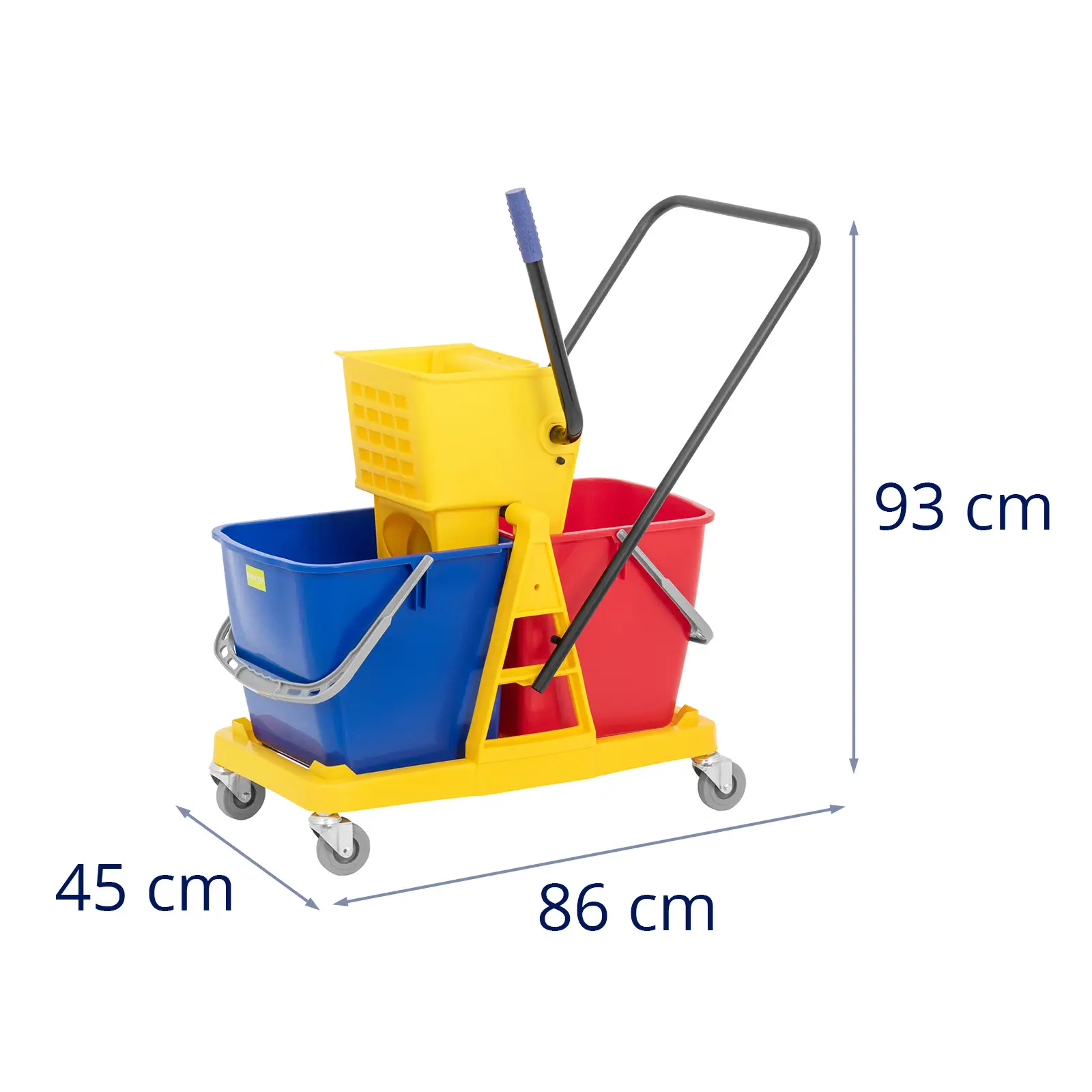 Úklidový vozík s lisem na mop - 2 vědra - 60 l (Maximální rozměr hlavy [mm]: 130)