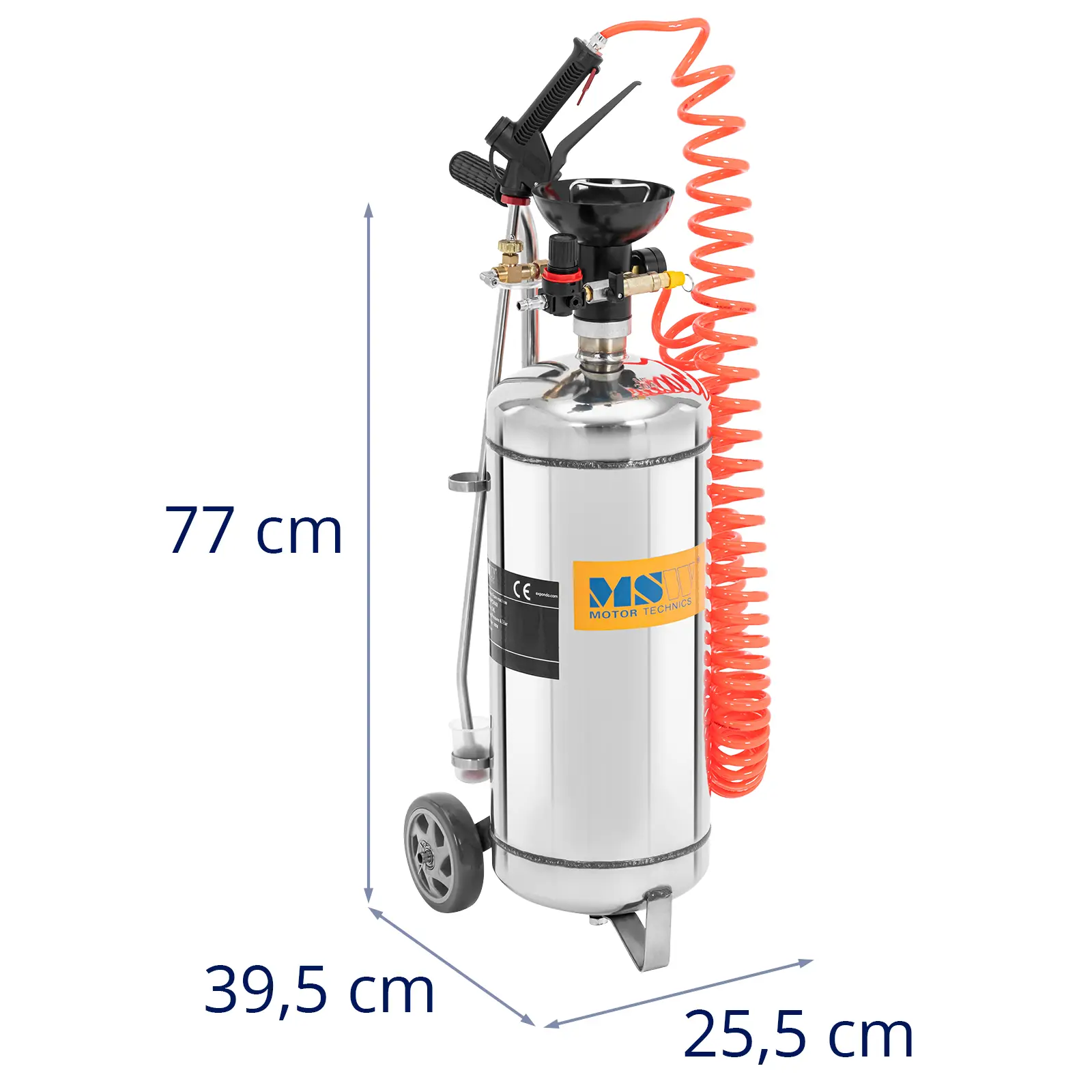 Pulverizator de spumă cu rezervor presurizat - 24 l - furtun 10 m - 2 roți