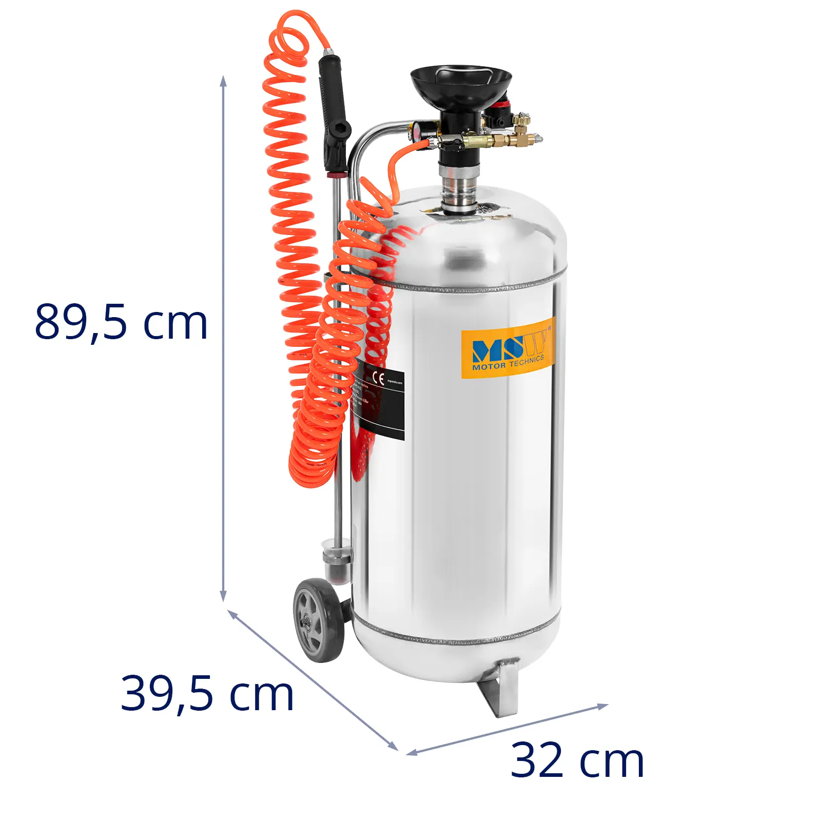 Pulverizator de spumă cu rezervor presurizat - 50 l - furtun 10 m - 2 roți