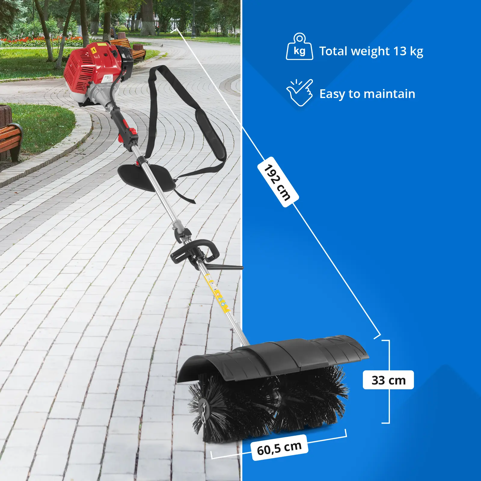 Petrol Sweeper - 1.4 kW - 54 cm brush width (Engine power: 1.7 kW)