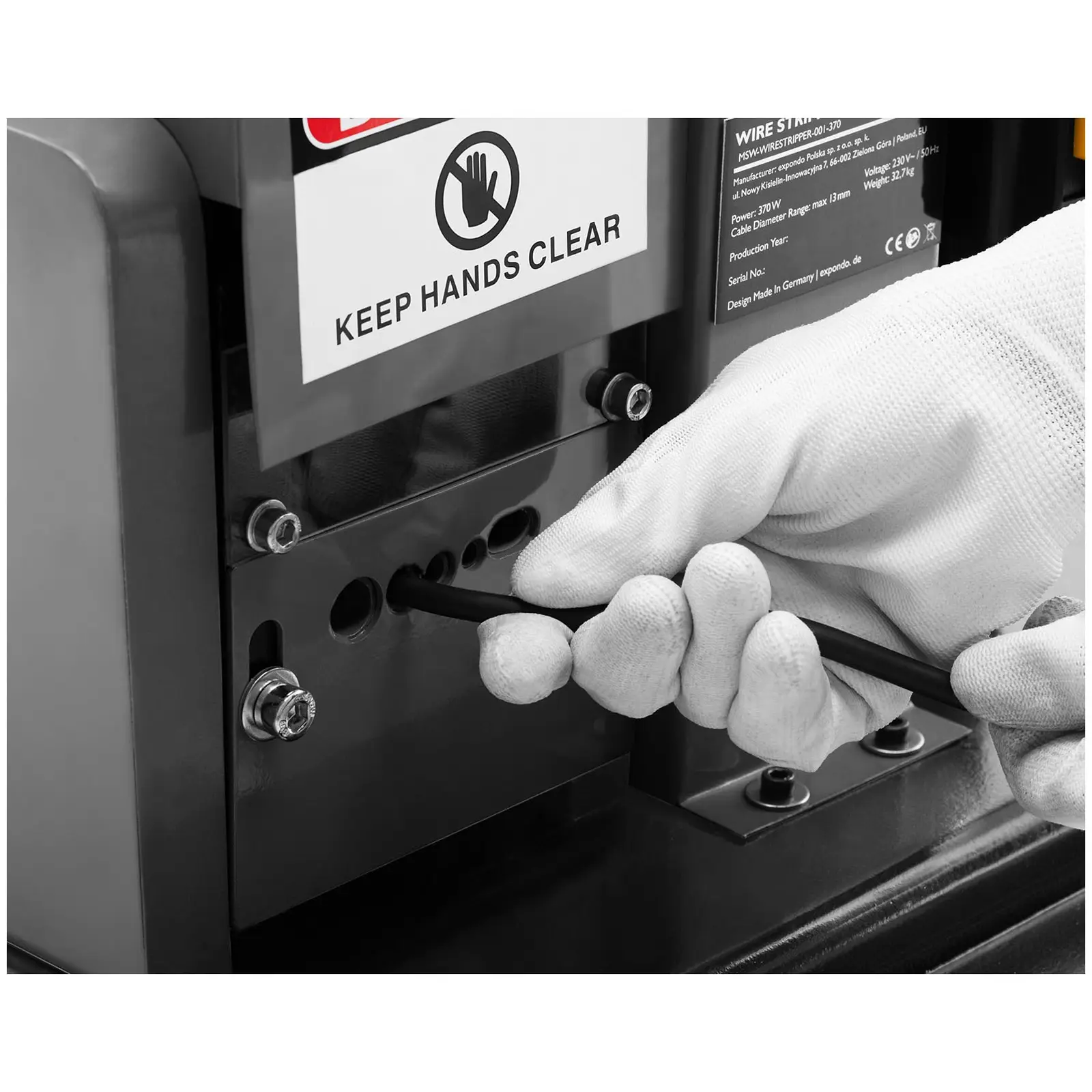 Elektrická loupačka kabelů - 1 500 W - 9 vsuvek (Řezací rychlost: 15 m/mn)