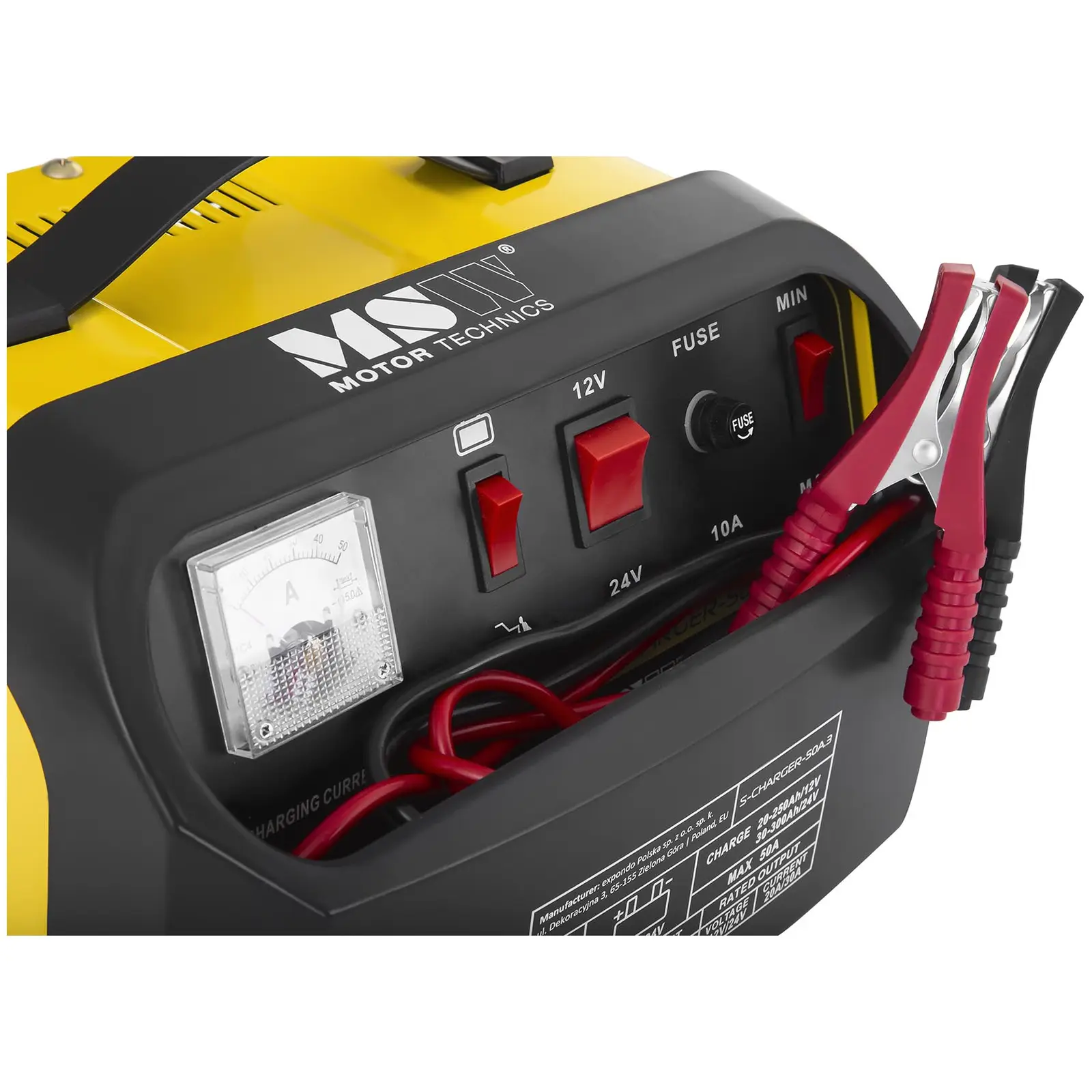 Factory second Heavy Duty Battery Charger - Jump Starter - 12/24 V - 20/30 A - Diagonal control panel