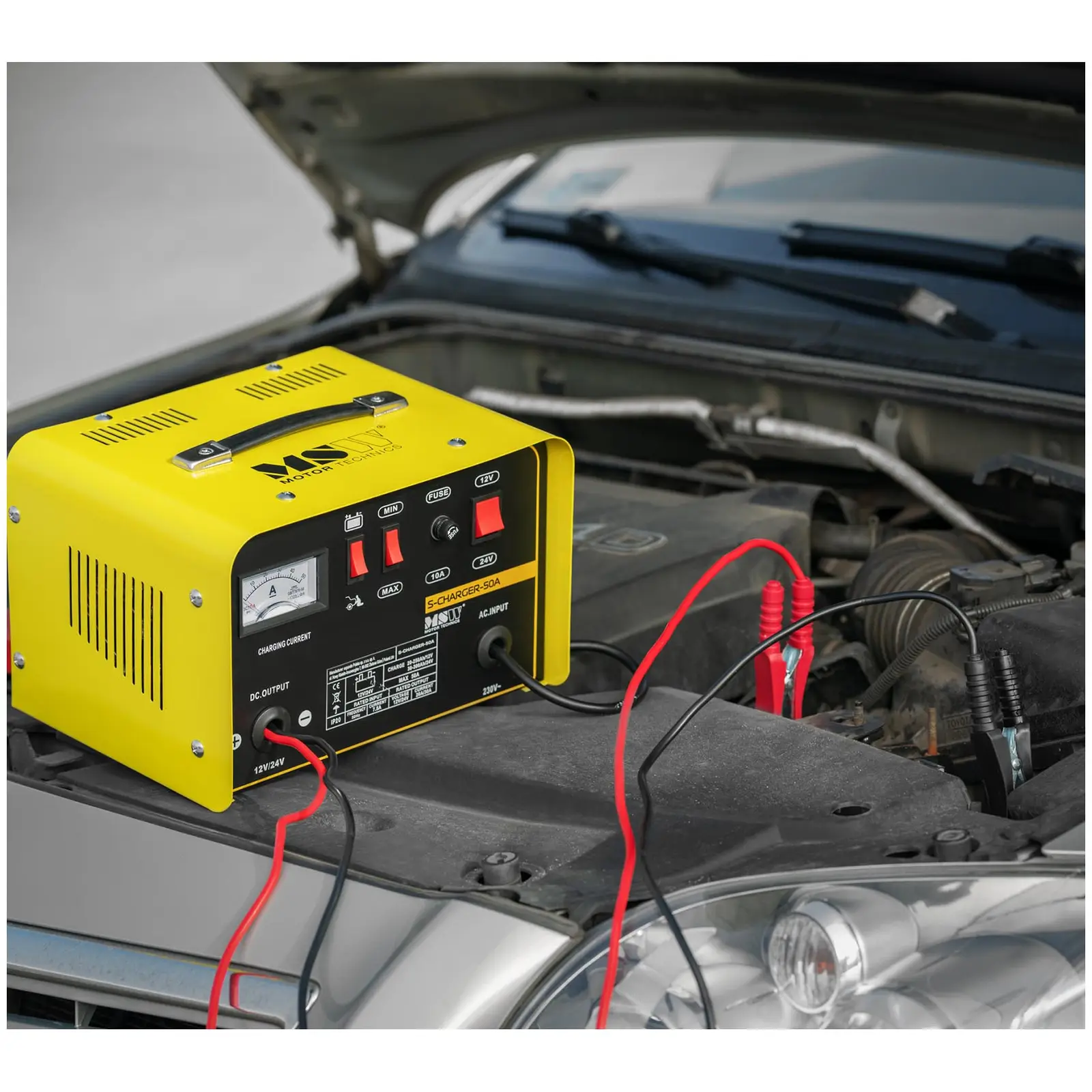 Autobatterie-Ladegerät - Starthilfe - 12/24 V - 70 A - kompakt