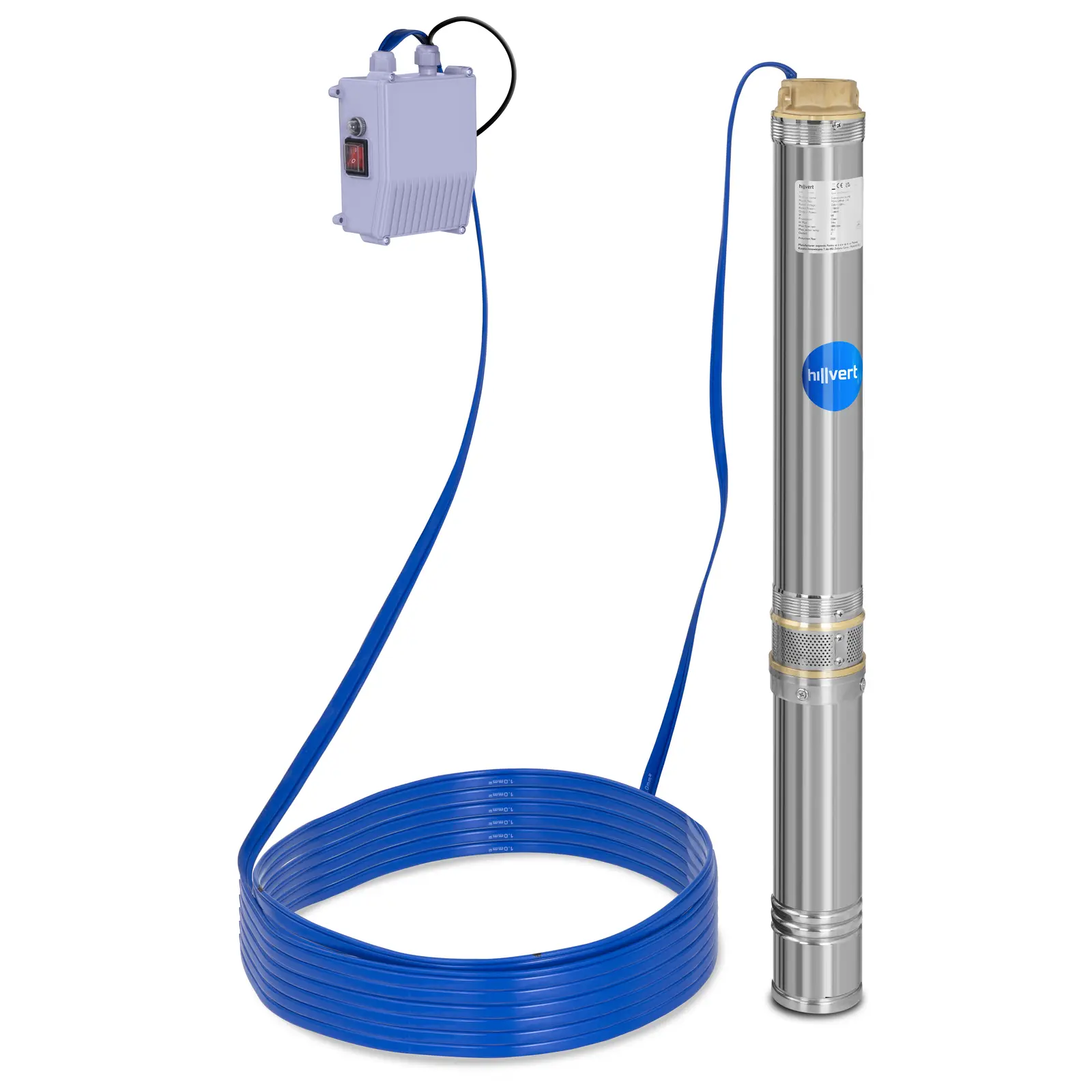 Occasion Pompe immergée - 95 mm / 3.75'' - 10 800 l/h - 1100 W - 20 m de câble / 51 m de hauteur d'élévation - Inox