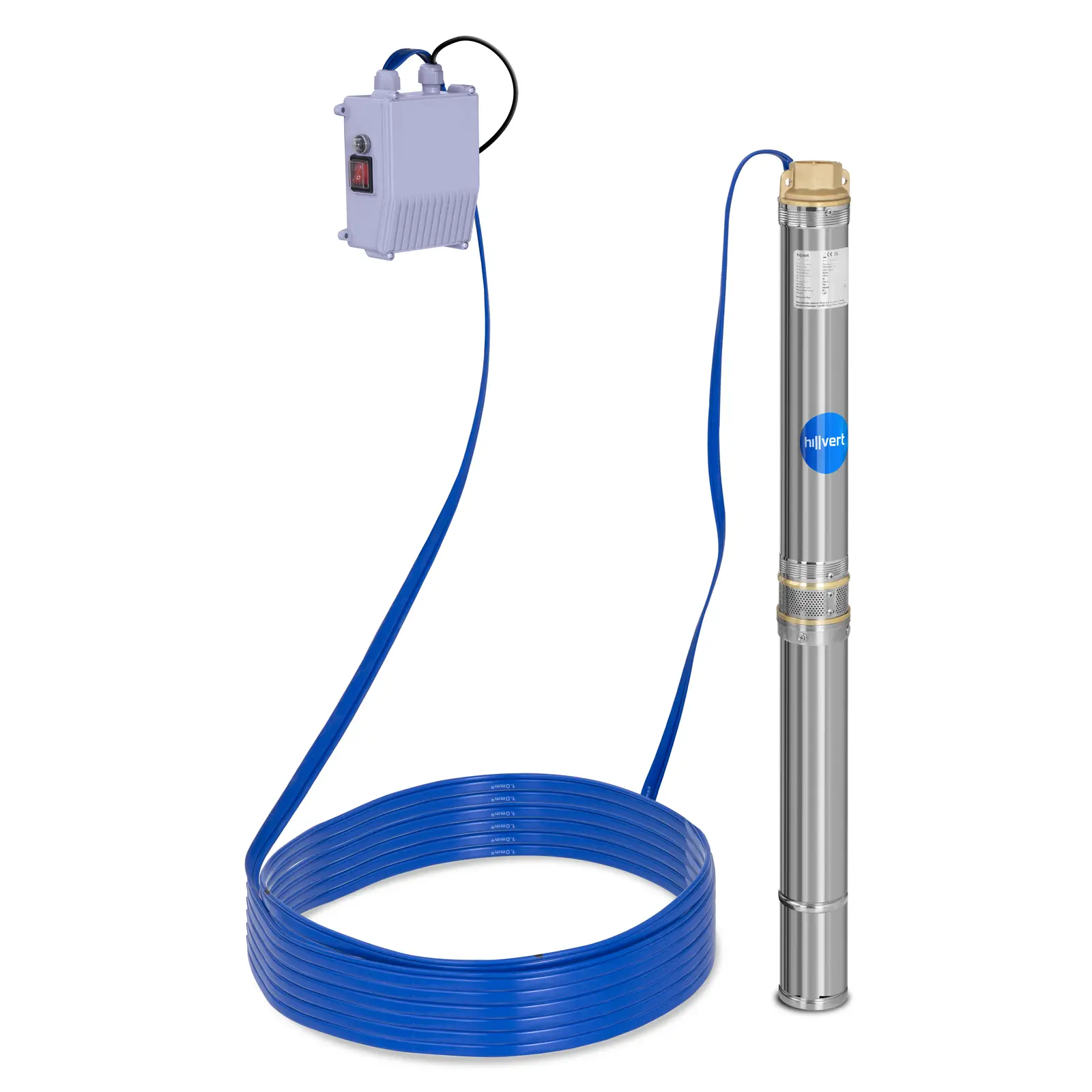 B-Ware Brunnenpumpe - 70 mm / 2,75'' - 3800 l/h - 370 W - 20 m Kabel / 39 m Förderhöhe - Edelstahl - Produktbild