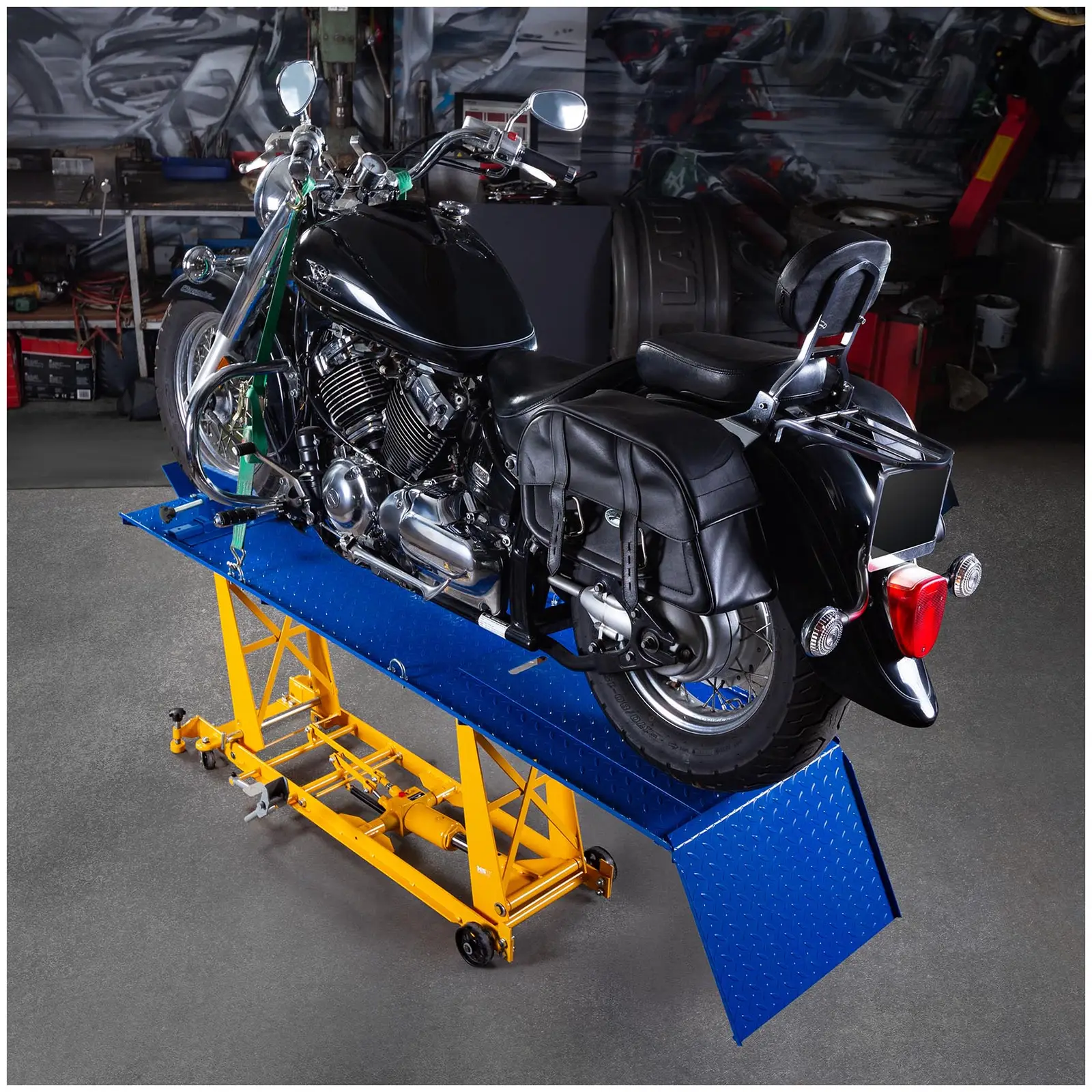 Podnośnik motocyklowy - 450 kg - 220 x 68 cm - najazd