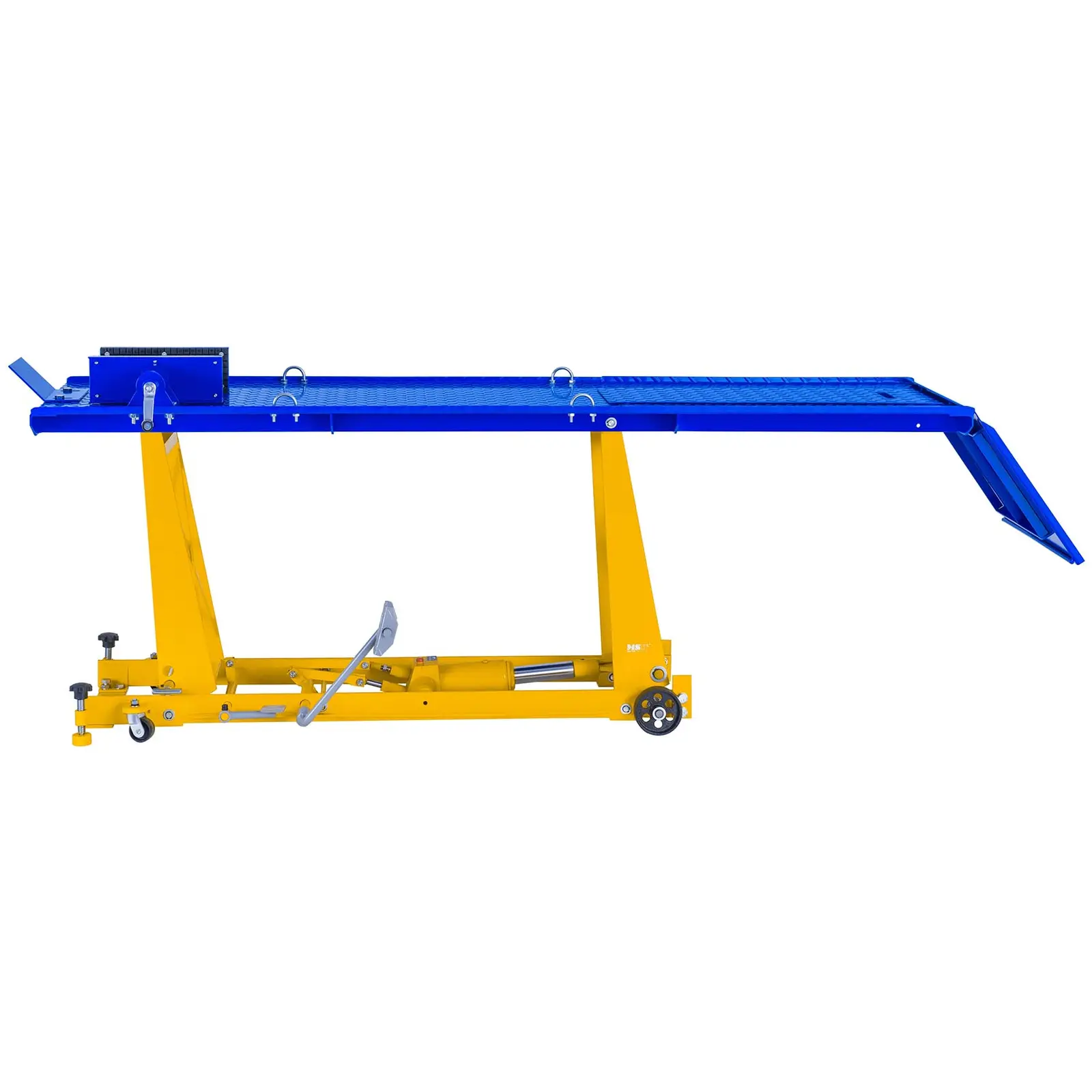 B-varer MC-løfter - 450 kg - 220 x 68 cm - Forhjulklemme